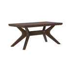 Table basse rectangulaire en bois massif avec pieds en croix, 102 cm pour le salon