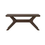 Table basse rectangulaire en bois massif avec pieds en croix, 102 cm pour le salon