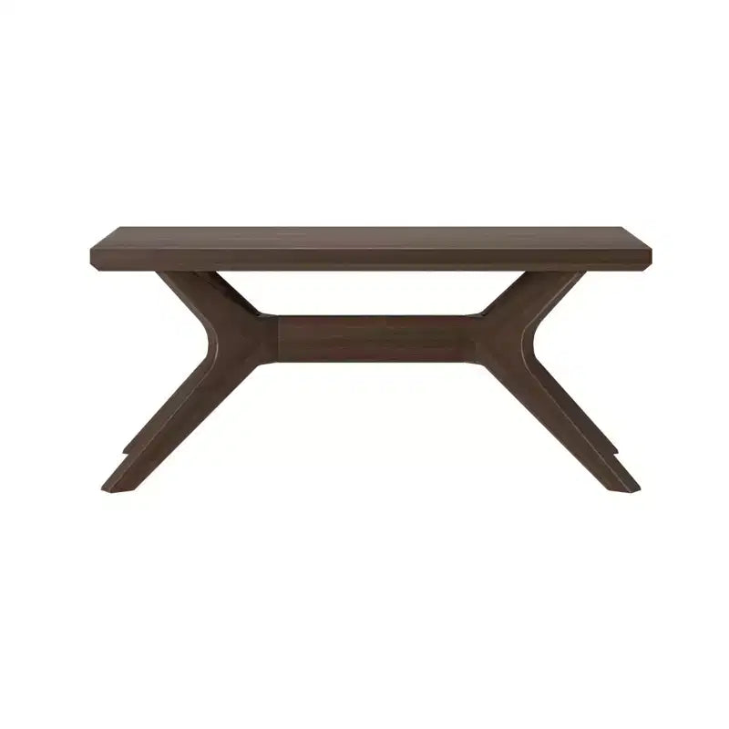 Table basse rectangulaire en bois massif avec pieds en croix, 102 cm pour le salon