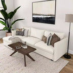 Table basse rectangulaire en bois massif avec pieds en croix, 102 cm pour le salon