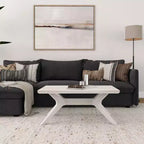 Table basse rectangulaire en bois massif avec pieds en croix, 102 cm pour le salon