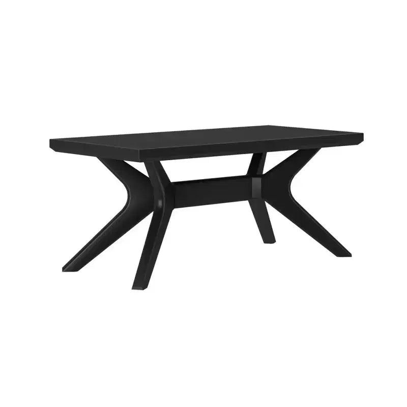 Table basse rectangulaire en bois massif avec pieds en croix, 102 cm pour le salon