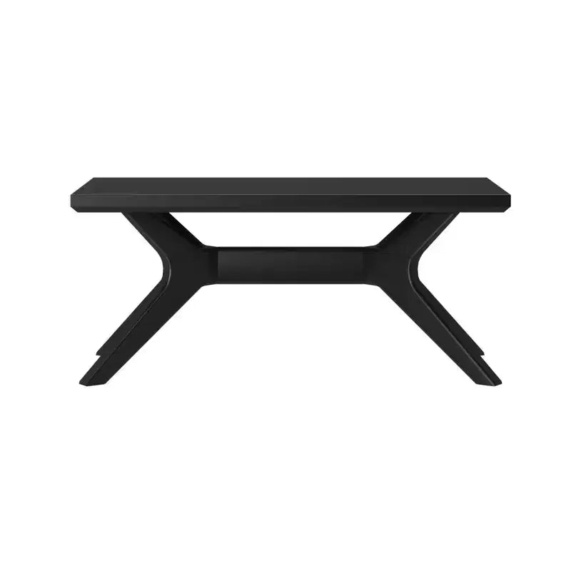 Table basse rectangulaire en bois massif avec pieds en croix, 102 cm pour le salon