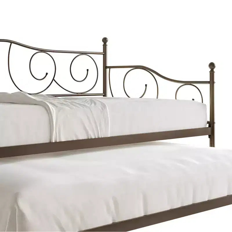Miroir mural biseauté rond de 24 pouces avec cadre en corne carrelée blanc et beige