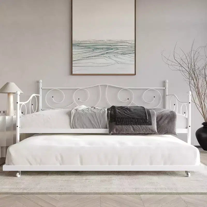 Miroir mural biseauté rond de 24 pouces avec cadre en corne carrelée blanc et beige