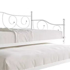 Miroir mural biseauté rond de 24 pouces avec cadre en corne carrelée blanc et beige