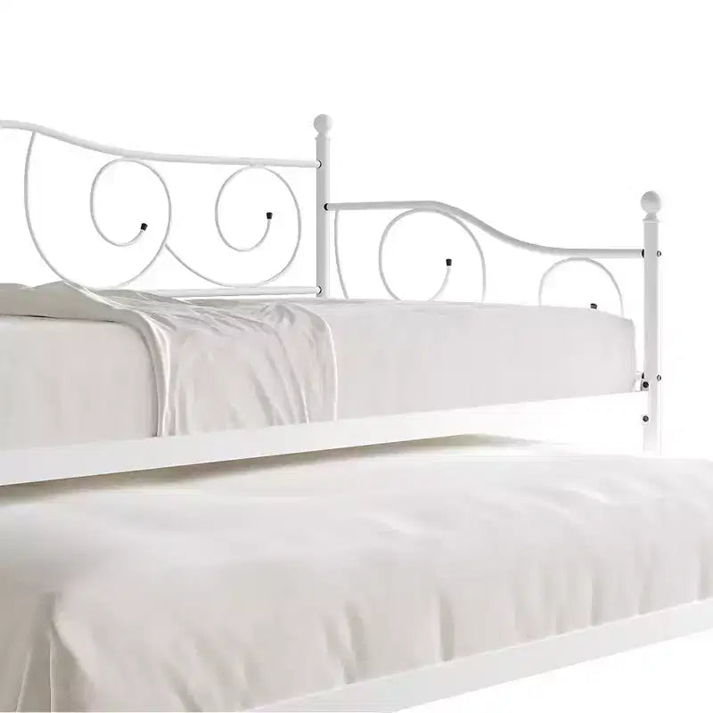 Miroir mural biseauté rond de 24 pouces avec cadre en corne carrelée blanc et beige