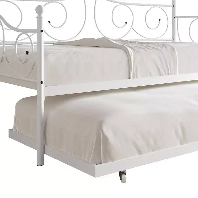 Miroir mural biseauté rond de 24 pouces avec cadre en corne carrelée blanc et beige