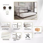 Miroir mural biseauté rond de 24 pouces avec cadre en corne carrelée blanc et beige