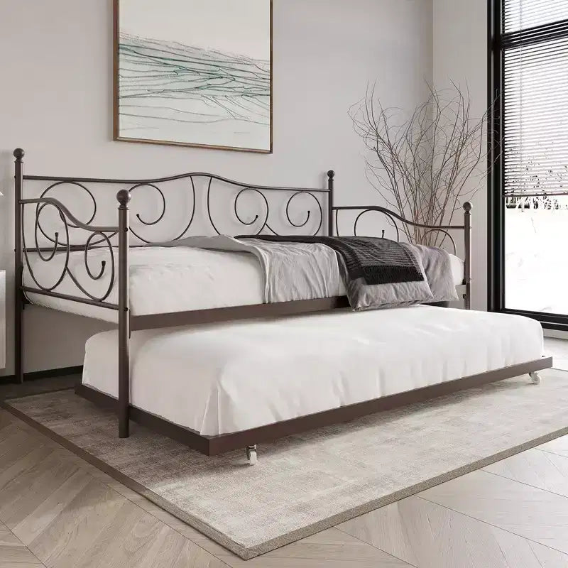 Miroir mural biseauté rond de 24 pouces avec cadre en corne carrelée blanc et beige