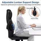 Fauteuil de bureau ergonomique inclinable en cuir avec soutien lombaire gonflable et accoudoir