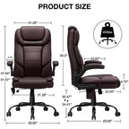 Fauteuil de bureau ergonomique inclinable en cuir avec soutien lombaire gonflable et accoudoir