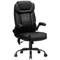 Fauteuil de bureau ergonomique inclinable en cuir avec soutien lombaire gonflable et accoudoir